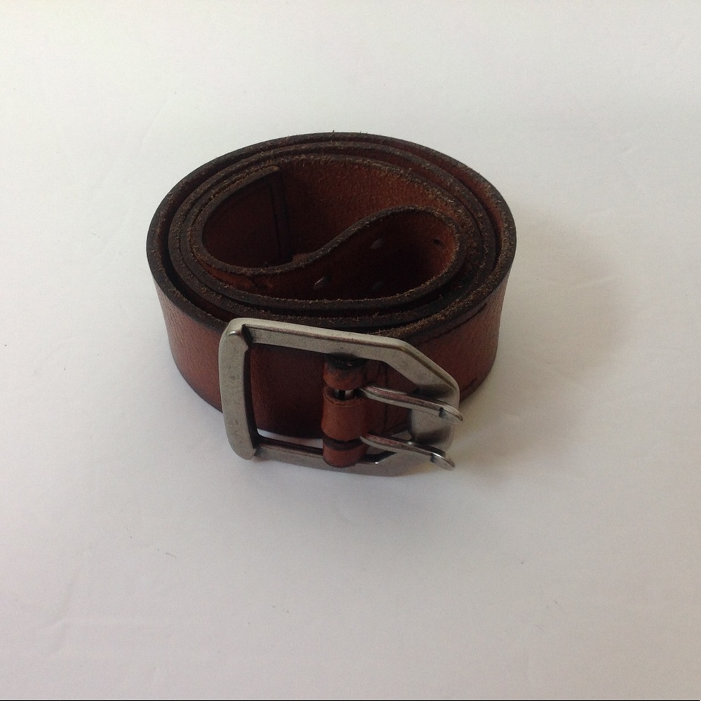 Vintage Brown Leather Belt Bucket Rugged Saddle